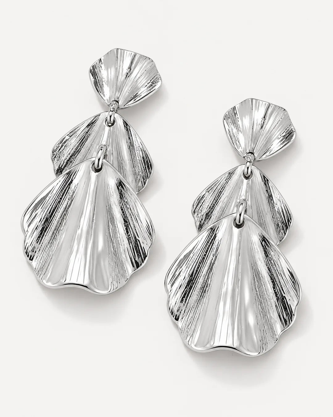 Fiora Cascading Leaf Flower Statement Earrings
