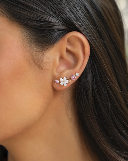 Elodie Floral Ear Climber Earrings Bloom