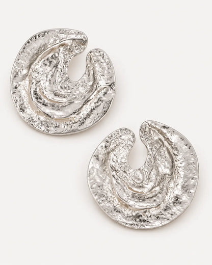 Orlena Textured Disc Statement Earrings Bold