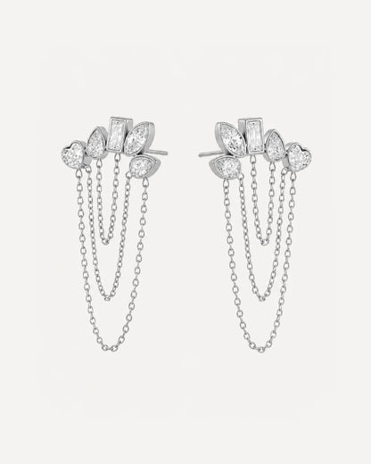 Vivienne Crystal Chain Stud Earrings