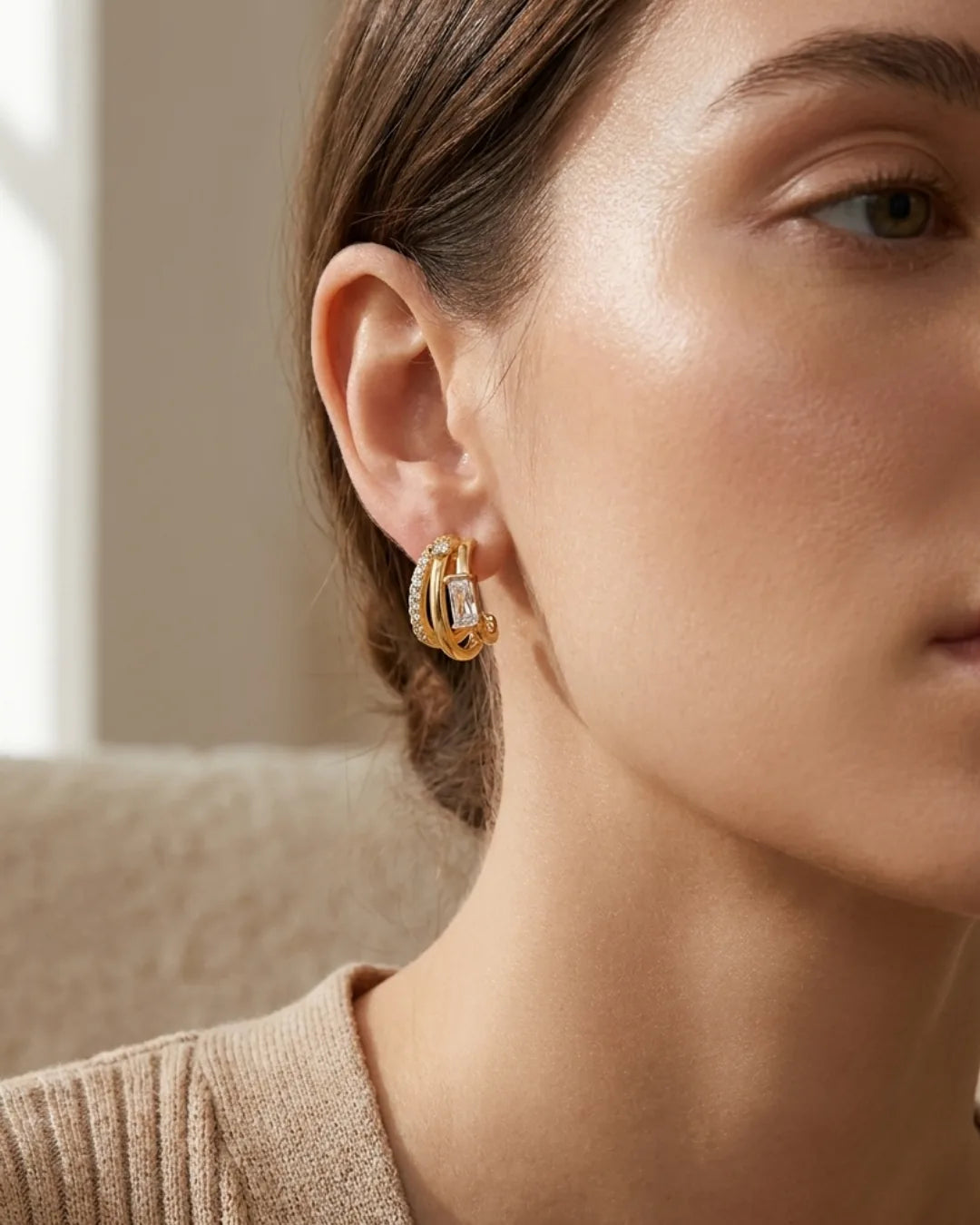 Isadora Statement Hoop Earrings Glow