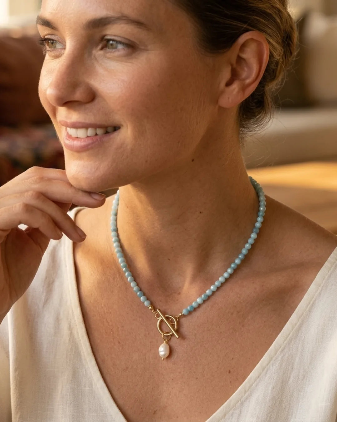 Mariselle Turquoise Pearl Necklace Serenity