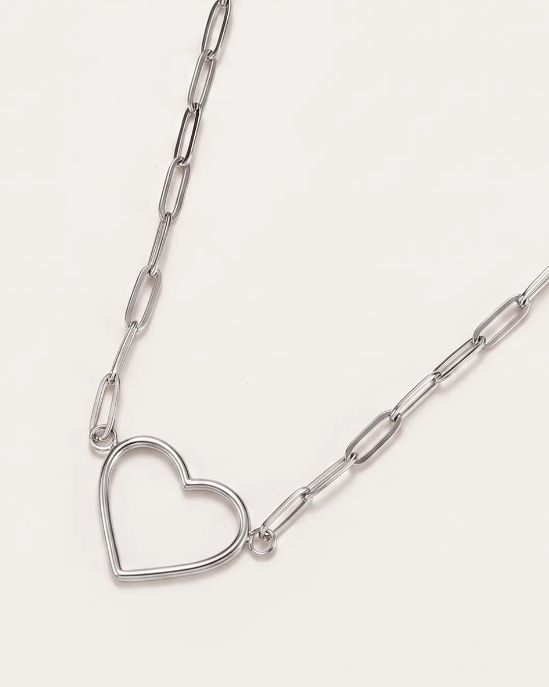 Seraphina Heart Paperclip Necklace Amour