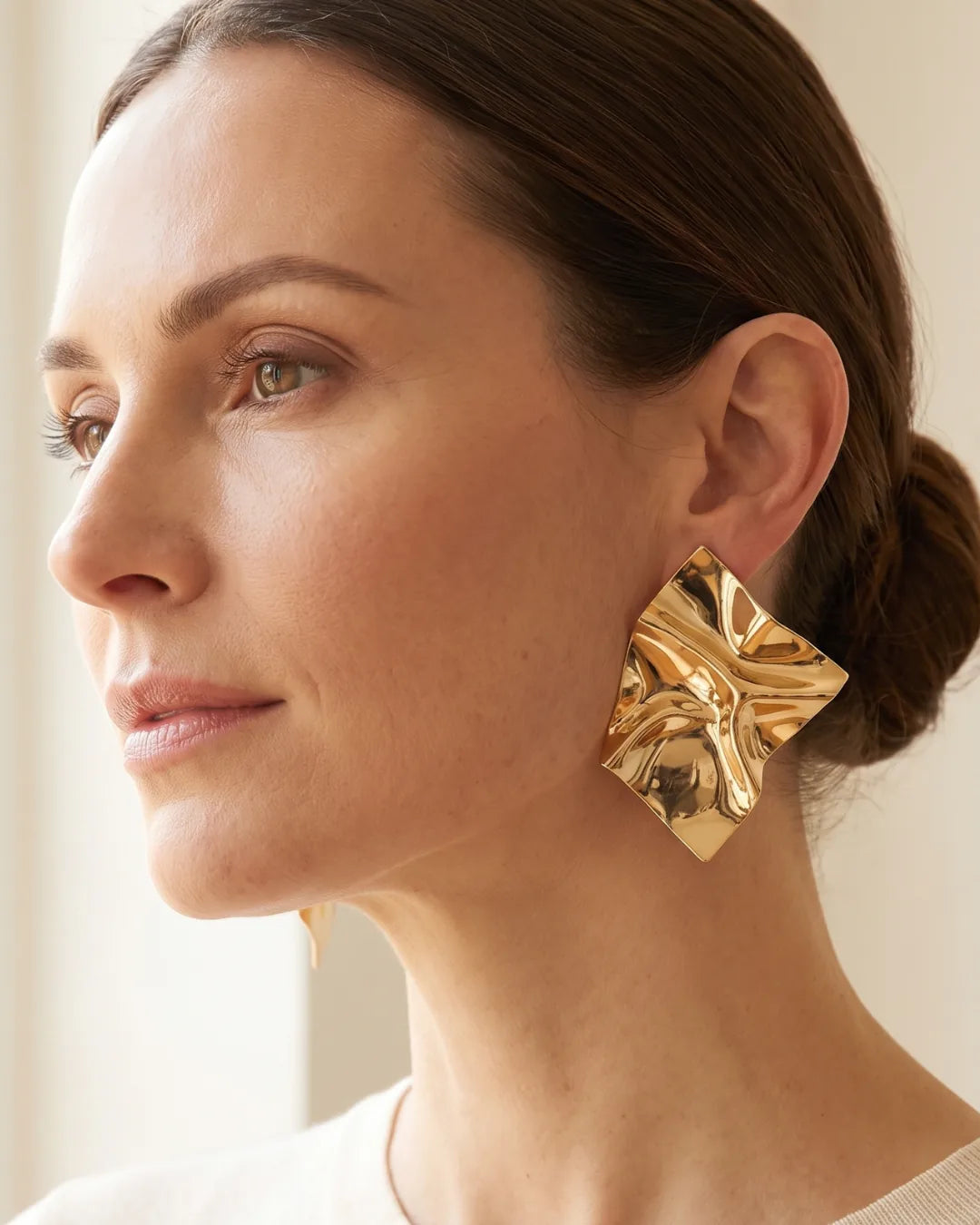 Valleria Sculptural Wave Statement Earrings Muse