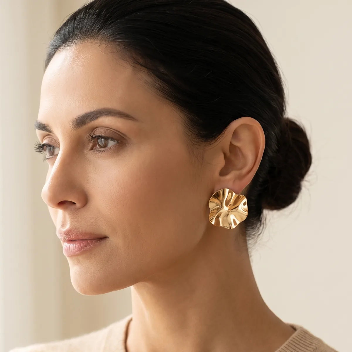 Ondine Sculptural Ripple Stud Earrings