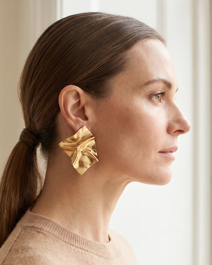 Valleria Sculptural Wave Statement Earrings Muse
