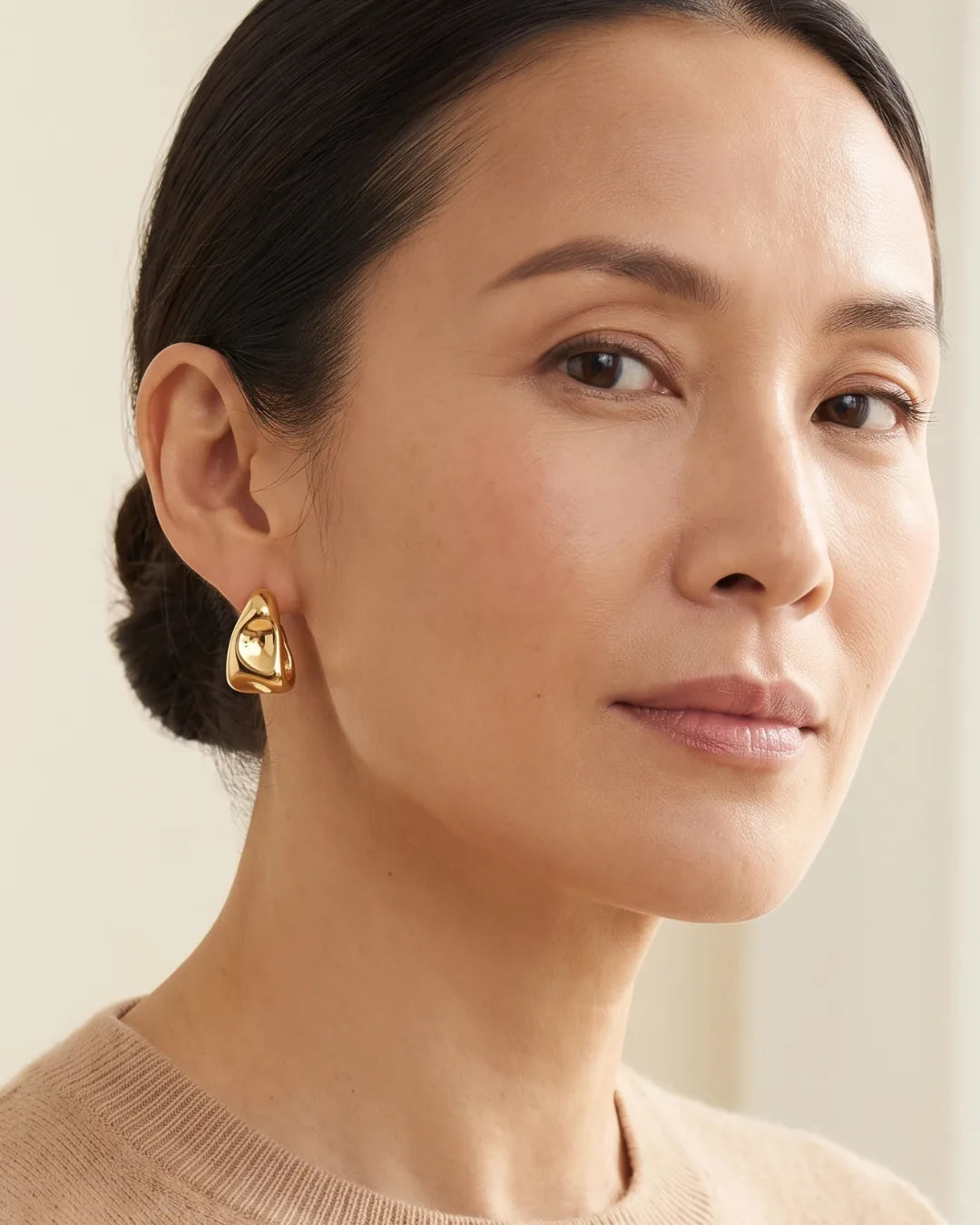 Elowenne Sculptural Folded Stud Earrings Elegant