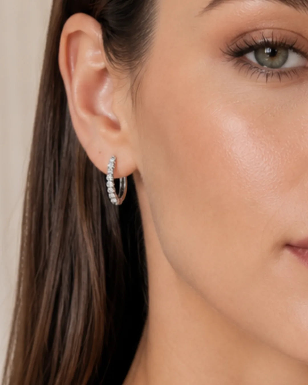 Vivienne Pavé Huggie Earrings Glow