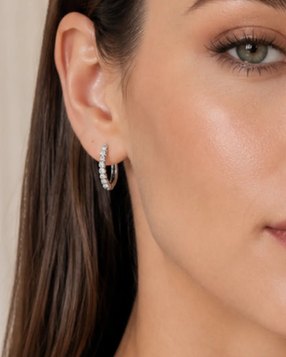 Vivienne Pavé Huggie Earrings Glow