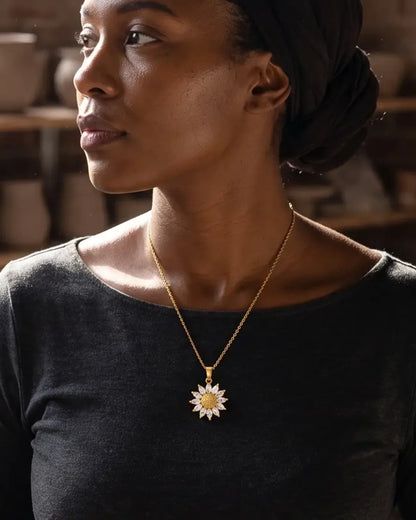 Solara Sunflower Pendant Necklace Radiance