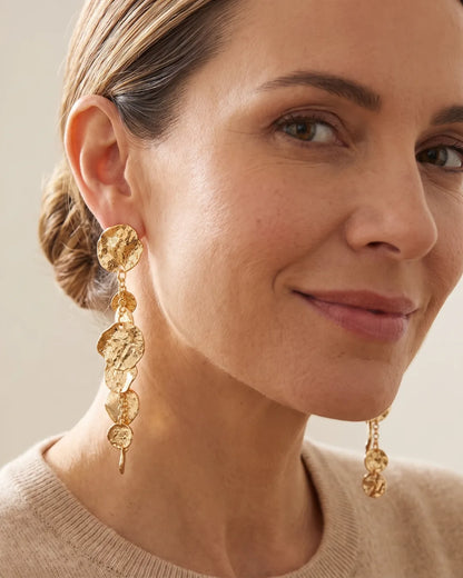 Marielle Hammered Drop Earrings Luxe
