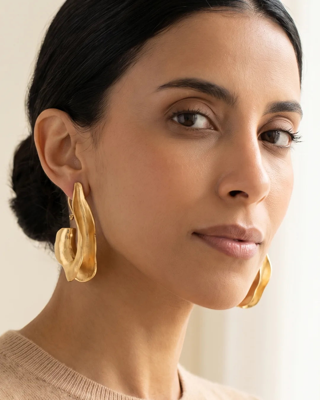 Marcelline Bold Statement Hoop Earrings Edge
