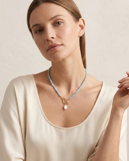Mariselle Turquoise Pearl Necklace Serenity