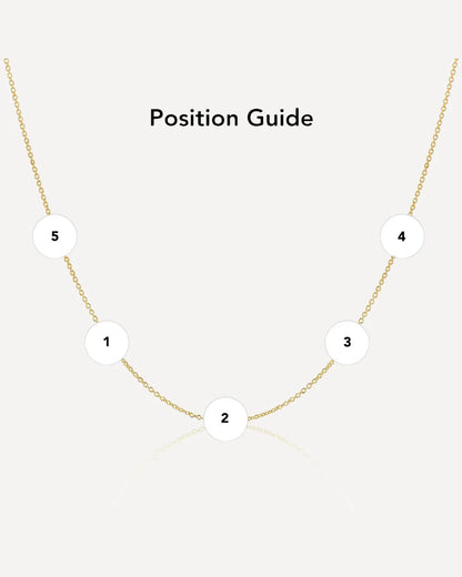 Emma Multi Initial Necklace with Heart Charm