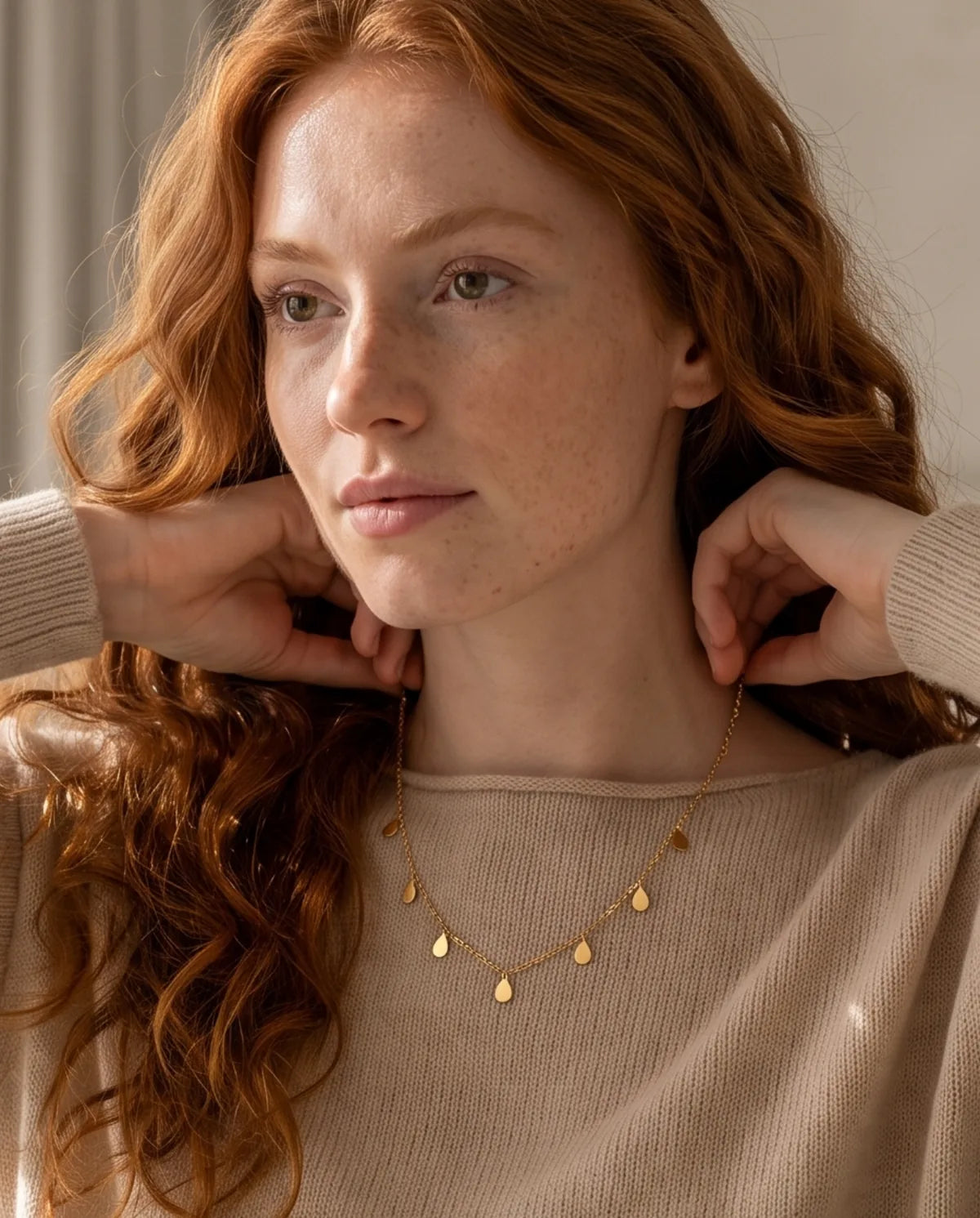 Aurelia Gold Teardrop Necklace Grace