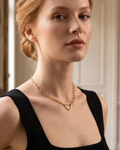 Seraphina Heart Paperclip Necklace Amour