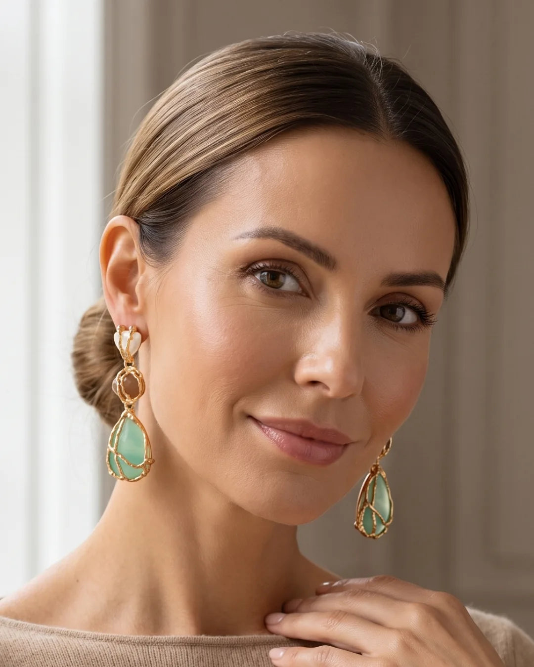 Serafina Gemstone Drop Earrings Luxe