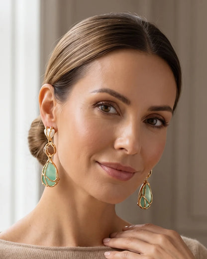 Serafina Gemstone Drop Earrings Luxe