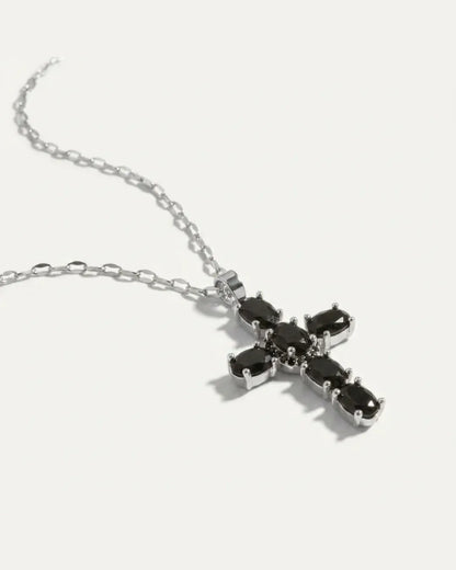 Esme Noir Cross Necklace Eternal