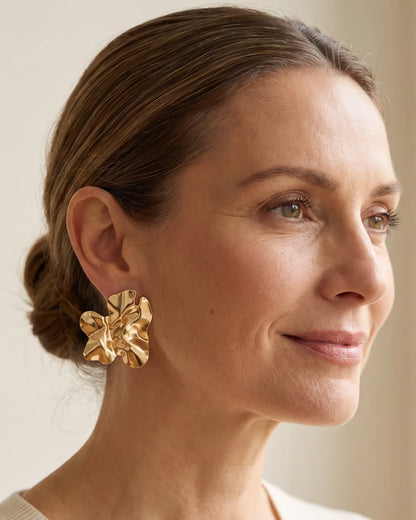 Rosavelle Ruffle Statement Earrings Bloom