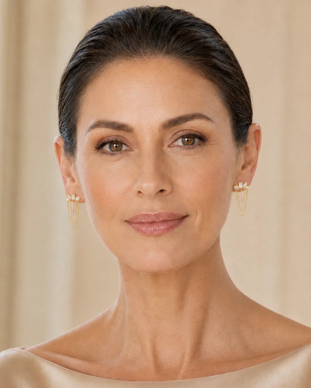 Vivienne Crystal Chain Stud Earrings