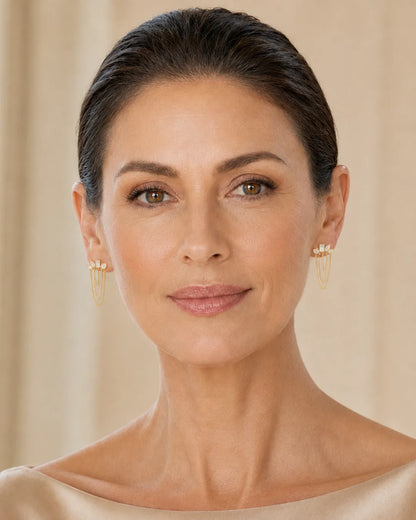 Vivienne Crystal Chain Stud Earrings