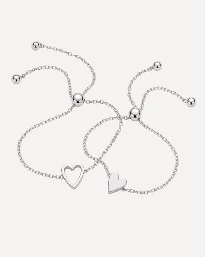 Aurora Matching Mam Daughter Heart Charm Bracelet (2 bracelets)