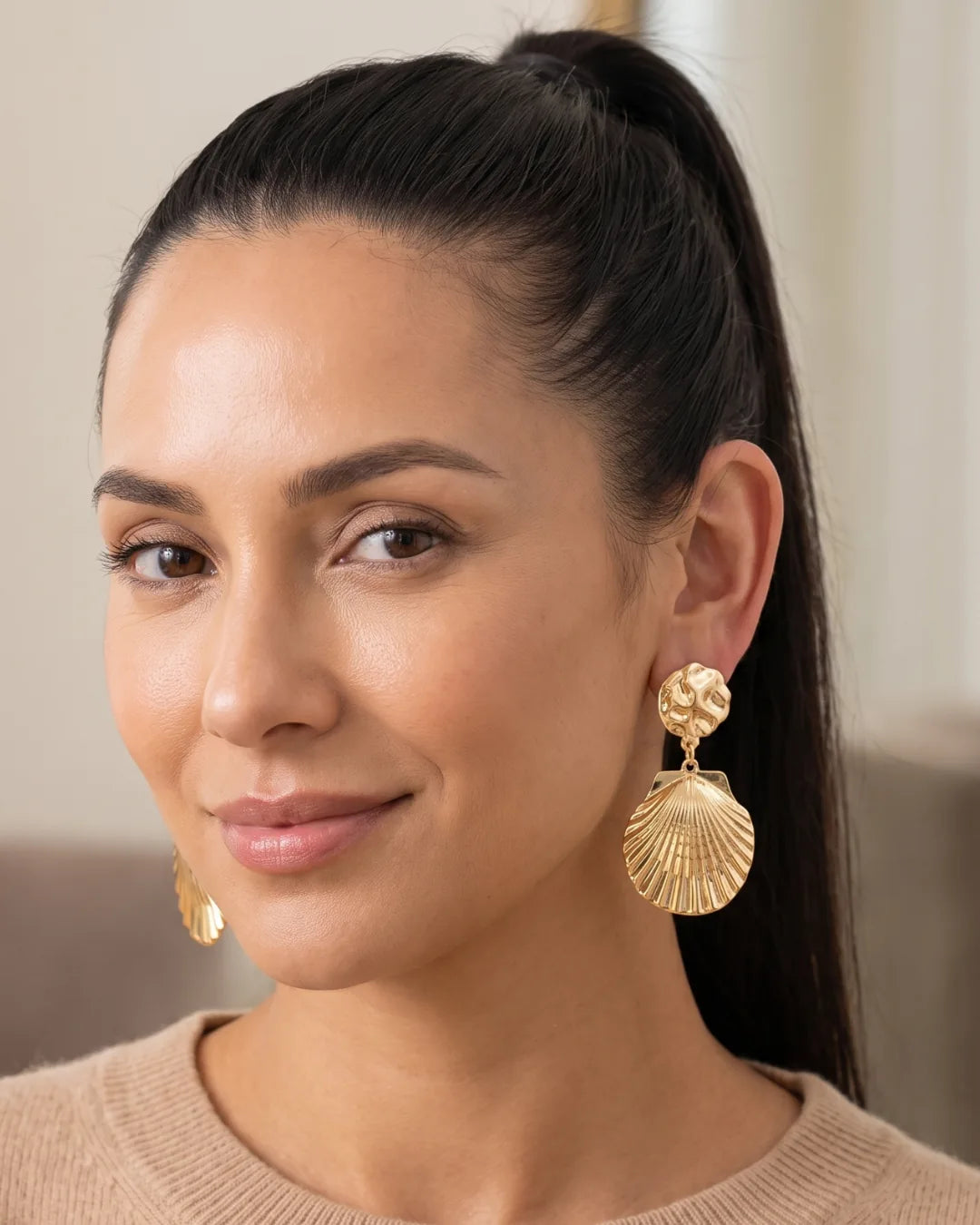 Maristella Statement Shell Earrings Luxe