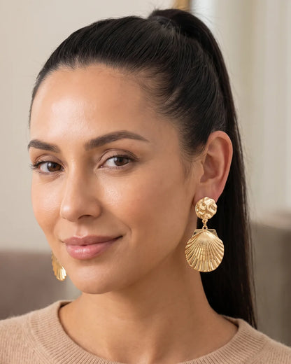 Maristella Statement Shell Earrings Luxe