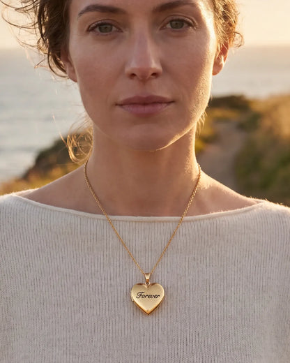 Evelina Heart Photo Locket Necklace Cherish