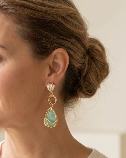 Serafina Gemstone Drop Earrings Luxe