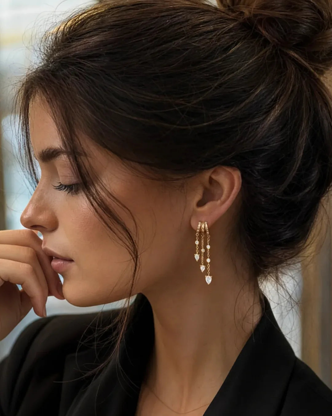 Elara Cascading Illusion Earrings Sparkle