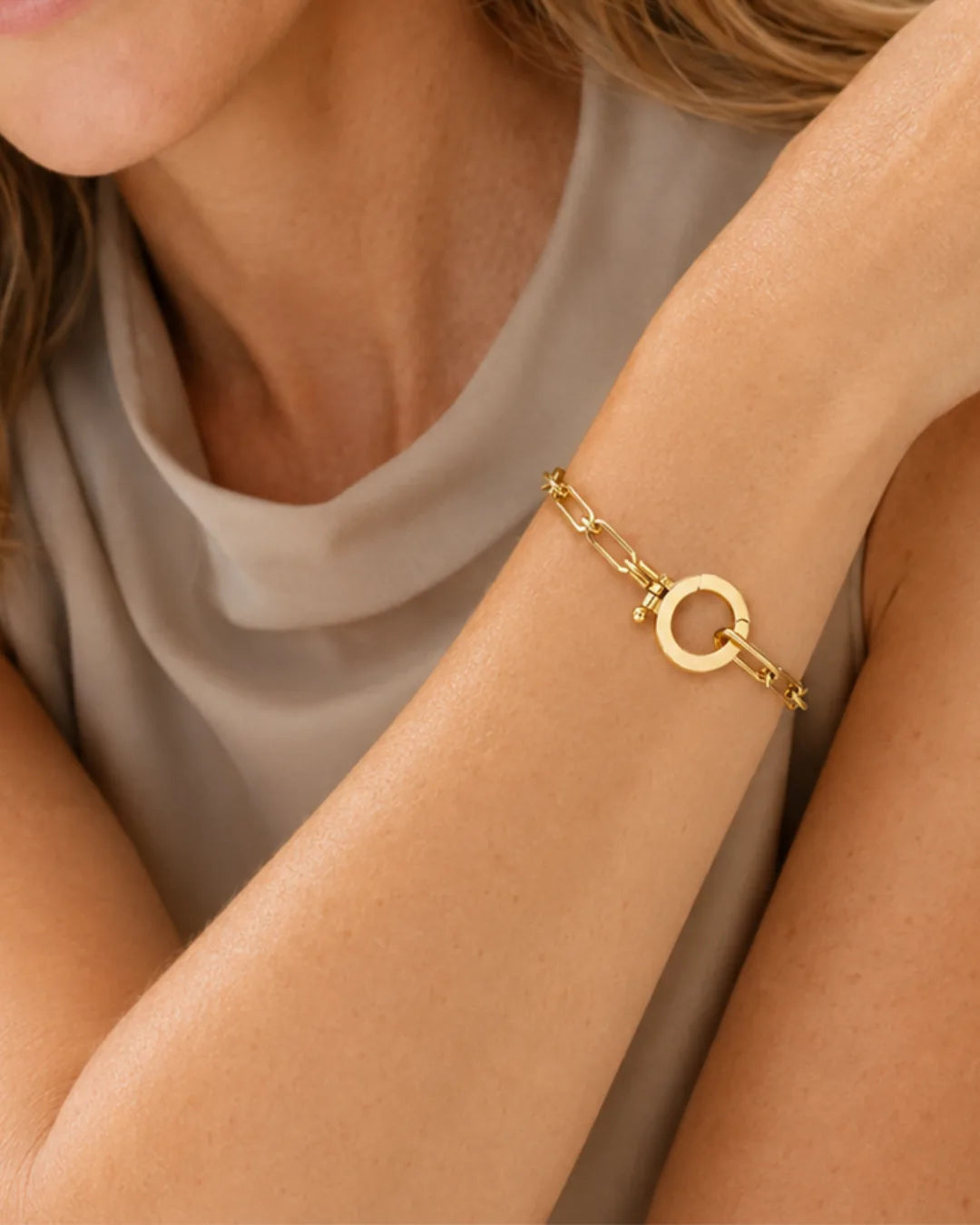 Ava Paperclip Chain Bracelet for Charms