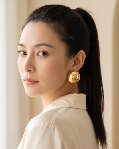 Solara Dome Statement Stud Earrings Bold