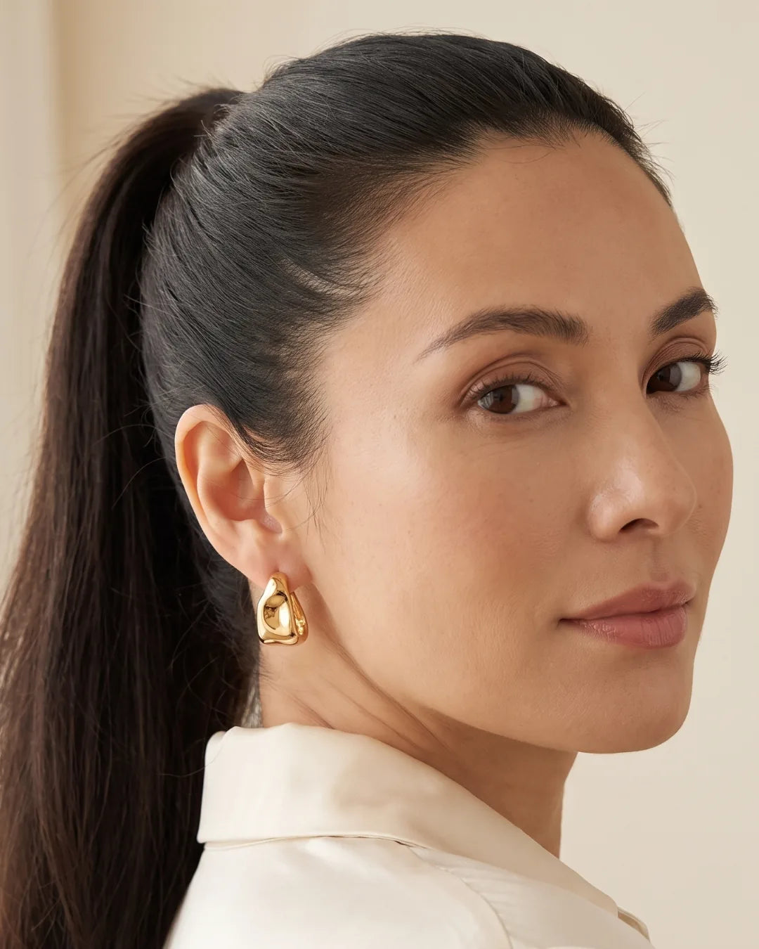 Elowenne Sculptural Folded Stud Earrings Elegant