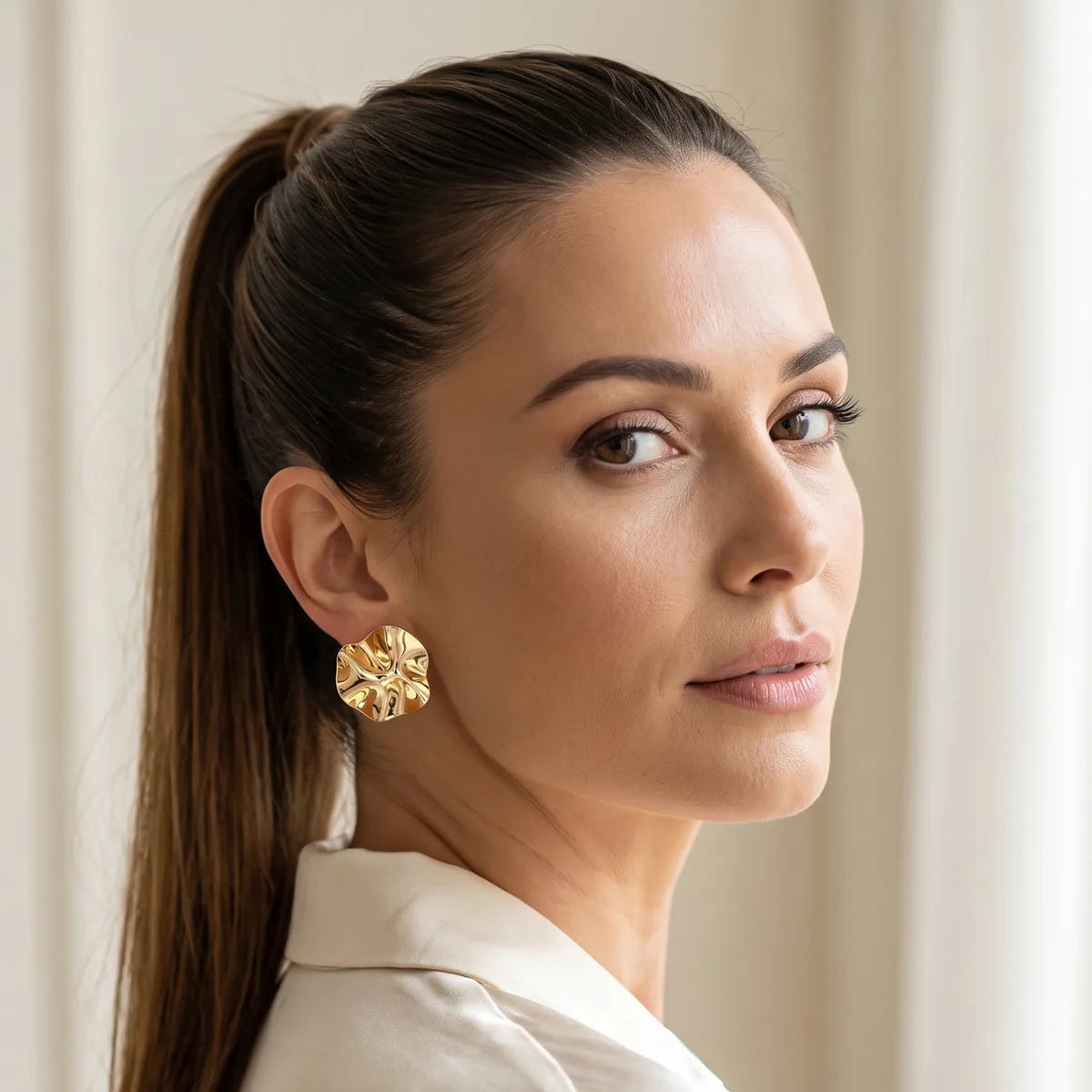 Ondine Sculptural Ripple Stud Earrings