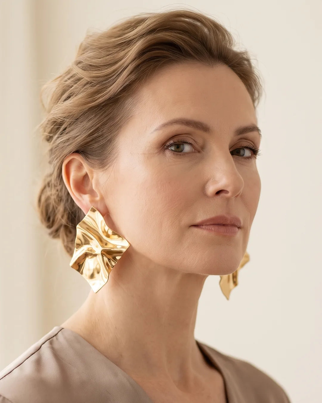 Valleria Sculptural Wave Statement Earrings Muse