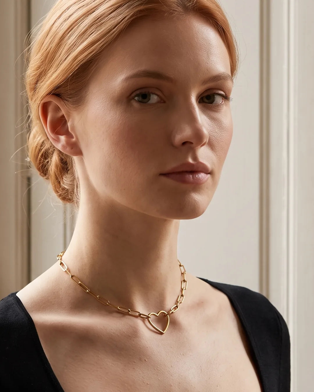 Seraphina Heart Paperclip Necklace Amour