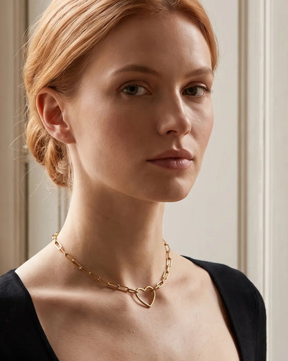 Seraphina Heart Paperclip Necklace Amour