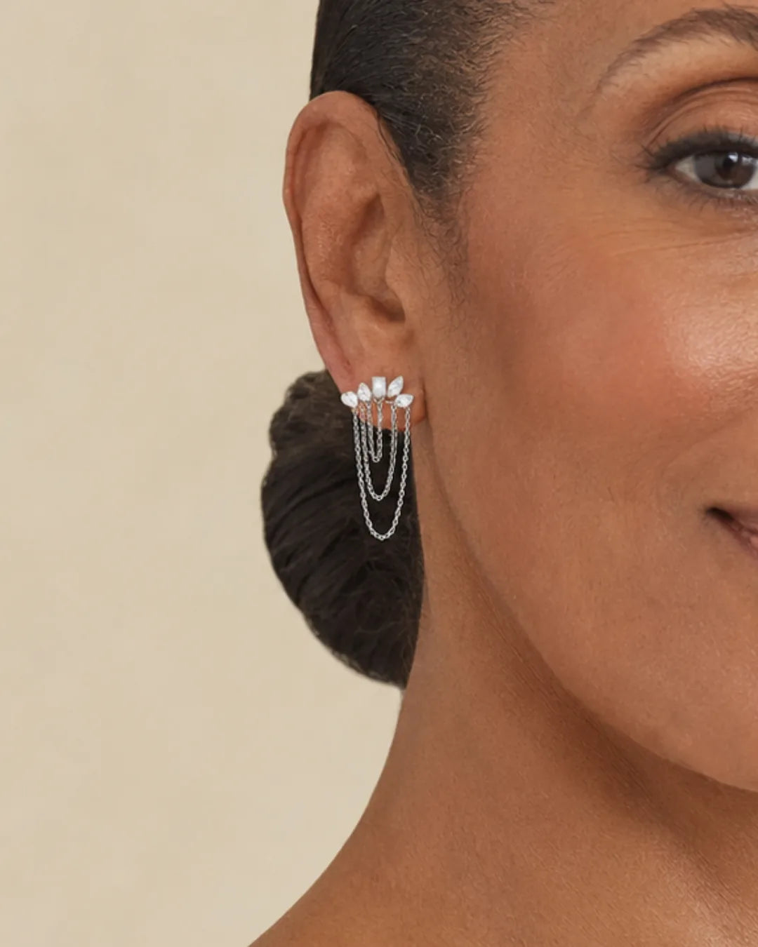 Vivienne Crystal Chain Stud Earrings