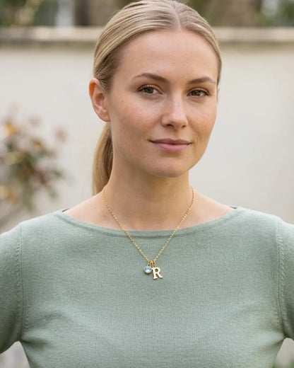 Isolde Initial Birthstone Necklace Signature