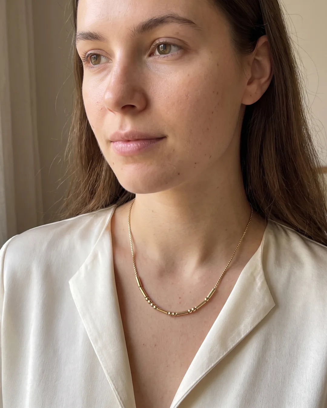 Rosalind Morse Code Necklace Signature