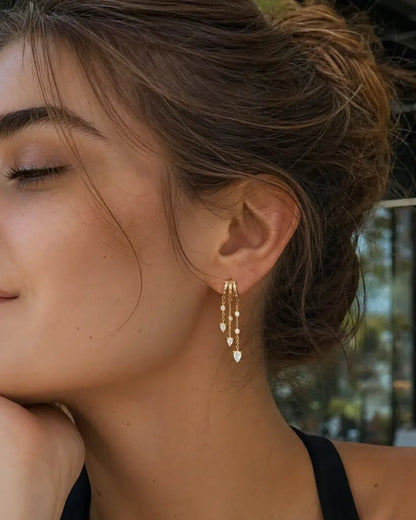 Elara Cascading Illusion Earrings Sparkle