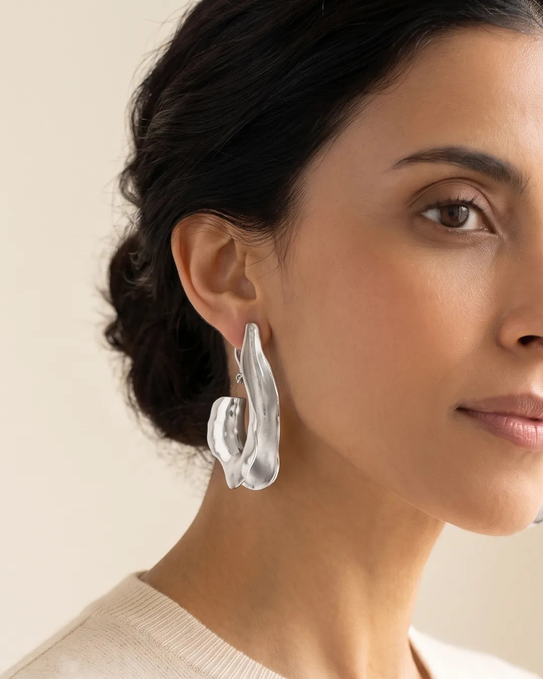 Marcelline Bold Statement Hoop Earrings Edge