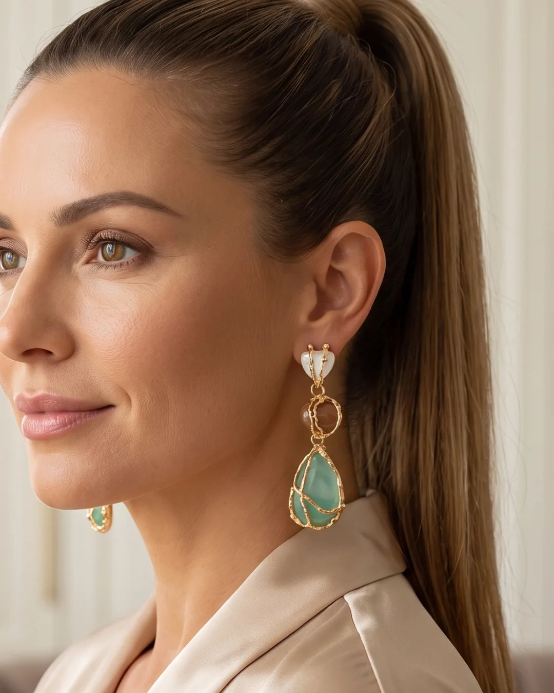 Serafina Gemstone Drop Earrings Luxe