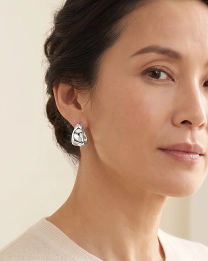 Elowenne Sculptural Folded Stud Earrings Elegant
