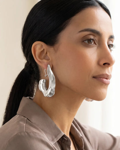 Marcelline Bold Statement Hoop Earrings Edge