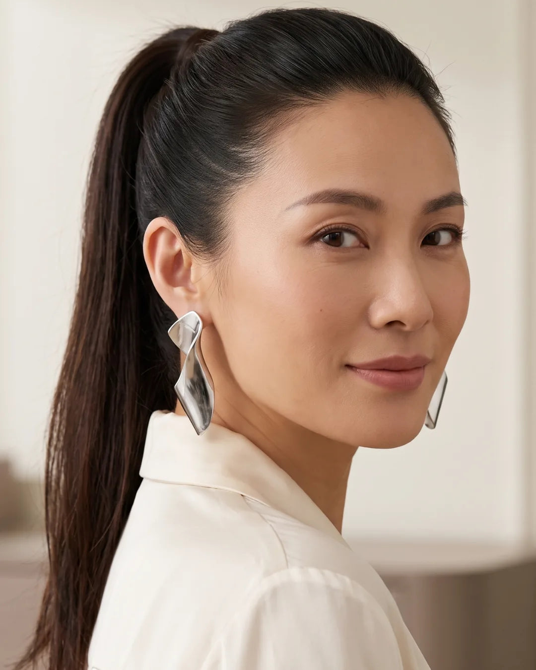 Valencia Sculptural Twist Statement Earrings