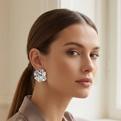Ondine Sculptural Ripple Stud Earrings