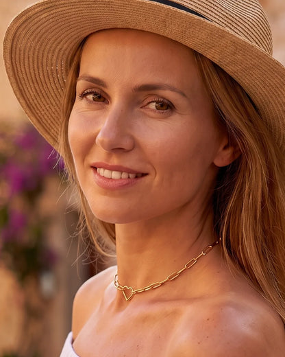 Seraphina Heart Paperclip Necklace Amour